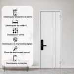 Fechadura Digital Inteligente com Câmera: biometria, senha, cartão, chave e app Tuya para acesso remoto seguro - Imagem 4
