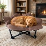 Harayaa cama removível dobrável para pets: portátil, lavável e ideal para conforto seco no camping e em casa - Imagem 7