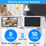 Babá Eletrônica com Monitor 5" HD: visão noturna, áudio bidirecional e conexão segura sem Wi-Fi para mais tranquilidade no cuidado do bebê - Imagem 5