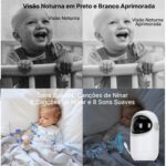 Babá Eletrônica com Monitor 5" HD: visão noturna, áudio bidirecional e conexão segura sem Wi-Fi para mais tranquilidade no cuidado do bebê - Imagem 8
