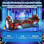 Hoverboard Elétrico FINYQBET com autobalanceamento, Bluetooth, LED e bateria 4400mAh para diversão segura até 15km/h. - Imagem 6