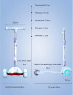 Scooter infantil dobrável com altura ajustável, freio de segurança e rodas que piscam para diversão e mais segurança. - Imagem 7