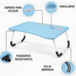 Mesa para Notebook Dobrável 60x40cm com suporte celular e porta-copos: conforto e praticidade para cama, sofá e home office. - Imagem 5