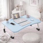 Mesa para Notebook Dobrável 60x40cm com suporte celular e porta-copos: conforto e praticidade para cama, sofá e home office. - Imagem 8