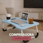 Mesa para Notebook Dobrável 60x40cm com suporte celular e porta-copos: conforto e praticidade para cama, sofá e home office. - Imagem 9