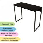 Mesa Escrivaninha Dobrável Articulada e Fixa Branca: компактa, resistente e ideal para estudo, trabalho e jogos. - Imagem 6