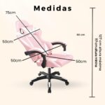 Cadeira Gamer Ergonômica Rosa e Branco: conforto, suporte lombar e altura ajustável para seu setup ideal. - Imagem 3
