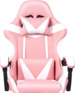 Cadeira Gamer Ergonômica Rosa e Branco: conforto, suporte lombar e altura ajustável para seu setup ideal. - Imagem 6