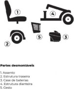 Scooter Elétrica CS Dobrável Dellamed: conforto, praticidade e suporte de até 150kg com assento de 45cm. - Imagem 4