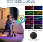 Scooter infantil LED 3 rodas com altura ajustável e direção inclinada para crianças de 3 a 10 anos, até 50 kg - Imagem 6