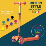 Lifemaster: scooter infantil com luzes LED, 3 rodas e guidão ajustável para mais segurança e diversão. - Imagem 8