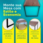 Pé de Mesa Industrial L 75x58cm Preto em Aço com Pés Reguláveis, ideal para home office e estações de trabalho. - Imagem 3