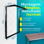 Pé de Mesa Industrial L 75x58cm Preto em Aço com Pés Reguláveis, ideal para home office e estações de trabalho. - Imagem 4