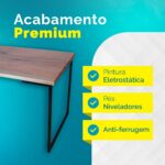 Pé de Mesa Industrial L 75x58cm Preto em Aço com Pés Reguláveis, ideal para home office e estações de trabalho. - Imagem 5
