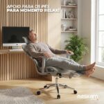 Cadeira ergonômica NR17 com apoio lombar, reclinação e conforto premium para home office e gaming. - Imagem 5
