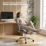 Cadeira ergonômica NR17 com apoio lombar, reclinação e conforto premium para home office e gaming. - Imagem 8