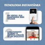 Campainha e Interfone Com Câmera e Áudio Sem Fio Inteligente para mais segurança e controle na entrada de casa ou escritório. - Imagem 6