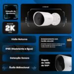 Câmera Inteligente Externa Velds 2K Wi-Fi IP66: visão noturna, detecção de movimento e áudio bidirecional para segurança total - Imagem 6
