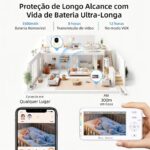 Babá Eletrônica 4.3" com WiFi e câmera HD 1080P, visão noturna, bateria 3500mAh e intercomunicador bidirecional para monitorar seu bebê com segurança. - Imagem 3