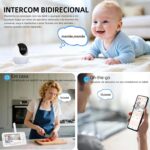 Babá Eletrônica 4.3" com WiFi e câmera HD 1080P, visão noturna, bateria 3500mAh e intercomunicador bidirecional para monitorar seu bebê com segurança. - Imagem 5
