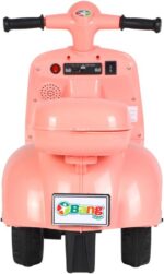 Scooter elétrica infantil Cubi Joy 6V com luzes, Bluetooth e música, ideal para diversão segura até 30kg em rosa vibrante - Imagem 4