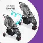 Carrinho de Bebê EasyGo KaBaby cinza: dobrável, leve e prático para até 15kg. - Imagem 5