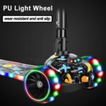 Scooter 2 em 1 infantil com assento removível, 3 rodas LED e altura ajustável para diversão e equilíbrio de 3 a 8 anos - Imagem 3