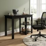 Escrivaninha Estilo Industrial com 2 Prateleiras: compacta, funcional e ideal para home office com organização e estilo. - Imagem 3