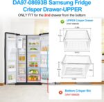 Gaveta de geladeira Samsung DA97-08693B atualizada: resistente, fácil de instalar e compatível com vários modelos RS25/RS26 - Imagem 3