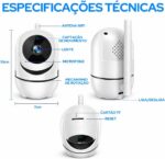 Câmera IP WiFi Premium 1080p com visão 360°, visão noturna e alerta de movimento para máxima segurança. - Imagem 7