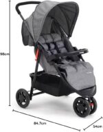 Carrinho de Passeio Para Bebê Delta Voyage: conforto, encosto reclinável e capota retrátil para até 15kg. - Imagem 14