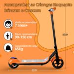 HONEYWHALE E2 Patinete Infantil: 15 km/h, 8 km de autonomia, luzes LED e segurança para crianças de 6 a 12 anos - Imagem 4