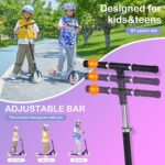 Scooter 8-12 infantil dobrável, leve e segura, com altura ajustável e rodas com luz para mais diversão. - Imagem 3