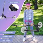 Scooter 8-12 infantil dobrável, leve e segura, com altura ajustável e rodas com luz para mais diversão. - Imagem 4