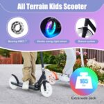 Scooter 8-12 infantil dobrável, leve e segura, com altura ajustável e rodas com luz para mais diversão. - Imagem 5