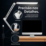 Luminária LED de Mesa com Braço Articulado: iluminação ajustável, fixação por clamp e conforto ideal para home office, estudo e leitura - Imagem 4