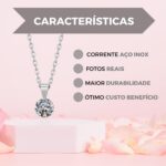 Colar Ponto de Luz Redondo Premium Feminino em Aço Inox 316L: delicadeza e elegância para presentear com charme. - Imagem 5