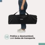 Berço portátil Hello Infanti Preto Noite: desmontável, seguro e prático, com rodas, bolsa de transporte e ajuste de altura. - Imagem 9