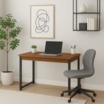 Mesa Escrivaninha Industrial 90x45x76cm: compacta, resistente e ideal para home office, estudo e quarto. - Imagem 3