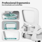 Cadeira de escritório ergonômica com suporte lombar ajustável, malha respirável e reclinação 90° a 120° para conforto e produtividade - Imagem 3