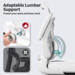 Cadeira de escritório ergonômica com suporte lombar ajustável, malha respirável e reclinação 90° a 120° para conforto e produtividade - Imagem 4