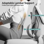 Cadeira de escritório ergonômica com suporte lombar ajustável, malha respirável e reclinação 90° a 120° para conforto e produtividade - Imagem 6