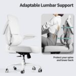Cadeira de escritório ergonômica com suporte lombar ajustável, malha respirável e reclinação 90° a 120° para conforto e produtividade - Imagem 7
