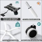 Cadeira de escritório ergonômica com suporte lombar ajustável, malha respirável e reclinação 90° a 120° para conforto e produtividade - Imagem 8