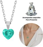Colar Ponto de Luz Coração Verde em Zircônia Premium: brilho elegante, durável e perfeito para presentear com estilo. - Imagem 6