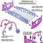 Berço de Boneca Infantil Rosa com pés para balançar, ideal para brincar de cuidar e encantar a criança. - Imagem 4