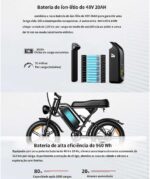 Bicicleta de montanha com pneu largo 20x4, 7 velocidades e desempenho off-road de até 51 km/h. - Imagem 6