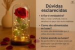 Cúpula com Rosa Artificial Vermelha LED: decoração romântica e presente perfeito para datas especiais. - Imagem 3