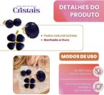 Conjunto Feminino Trevo de Pedra Natural: proteção e autoconfiança em semijoia elegante para comprar online - Imagem 3