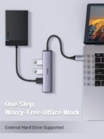 UGREEN Hub USB-C 4 portas com 5 Gbps: expansão rápida para laptop, MacBook, iPad, Surface e iPhone 15. - Imagem 3